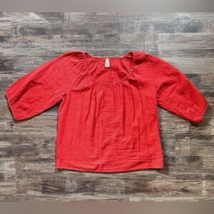 Pact Coastal Gauze Scoop Neck Top